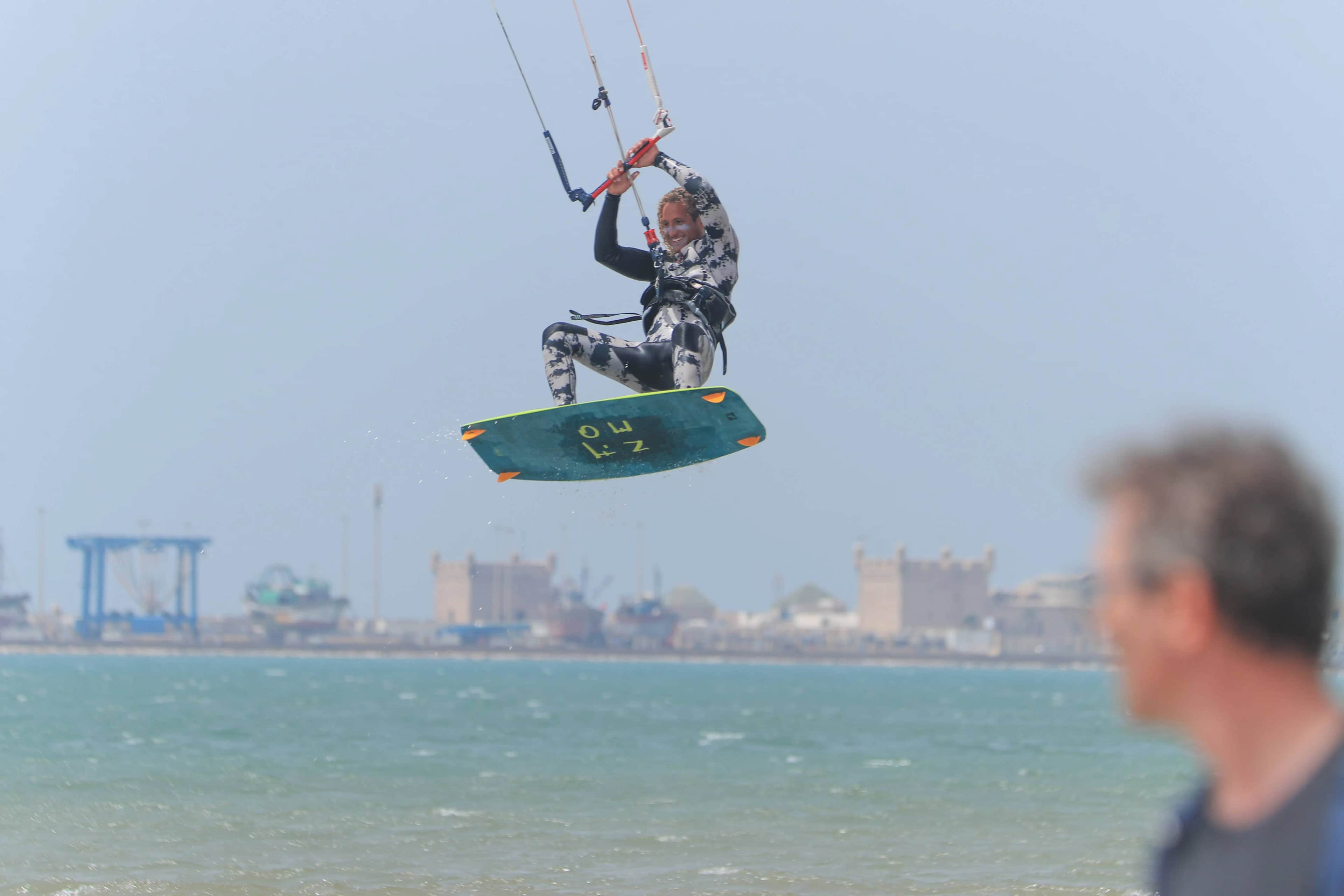 Kitesurfer in action